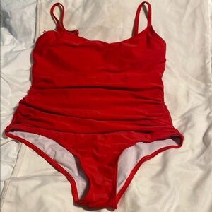 COCOSHIP Red One Piece Swimsuit with Adjustable Straps
